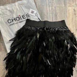 Stylish Feather Mini Skirt